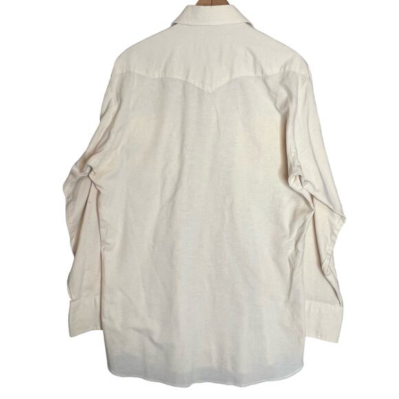 Vintage 70s Panhandle Slim Mens Size Medium Pale Yellow Western Shirt 16/33 - Picture 2 of 8
